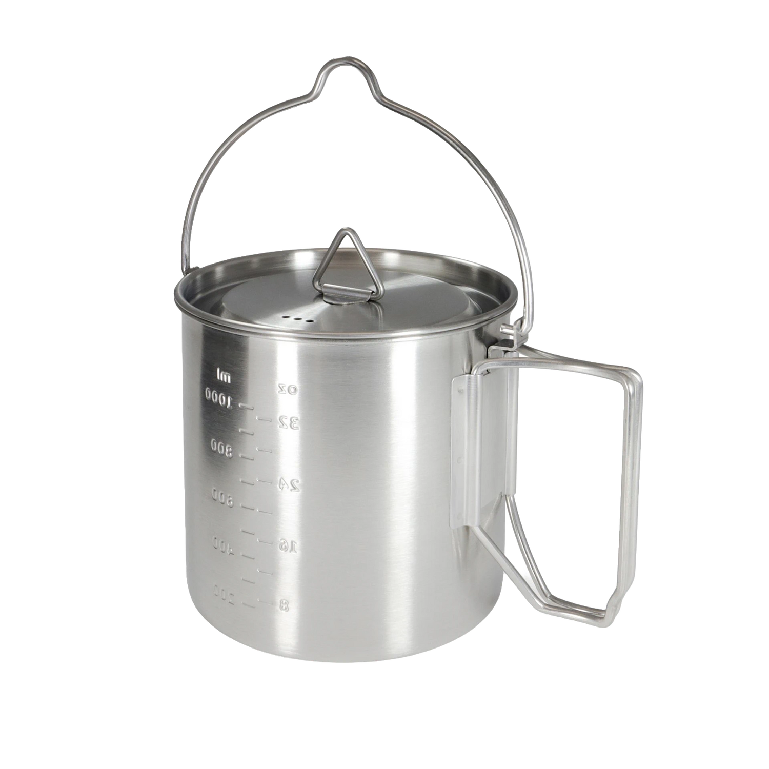 Edelstahl Camping Topf 2 in 1 1.35Liter