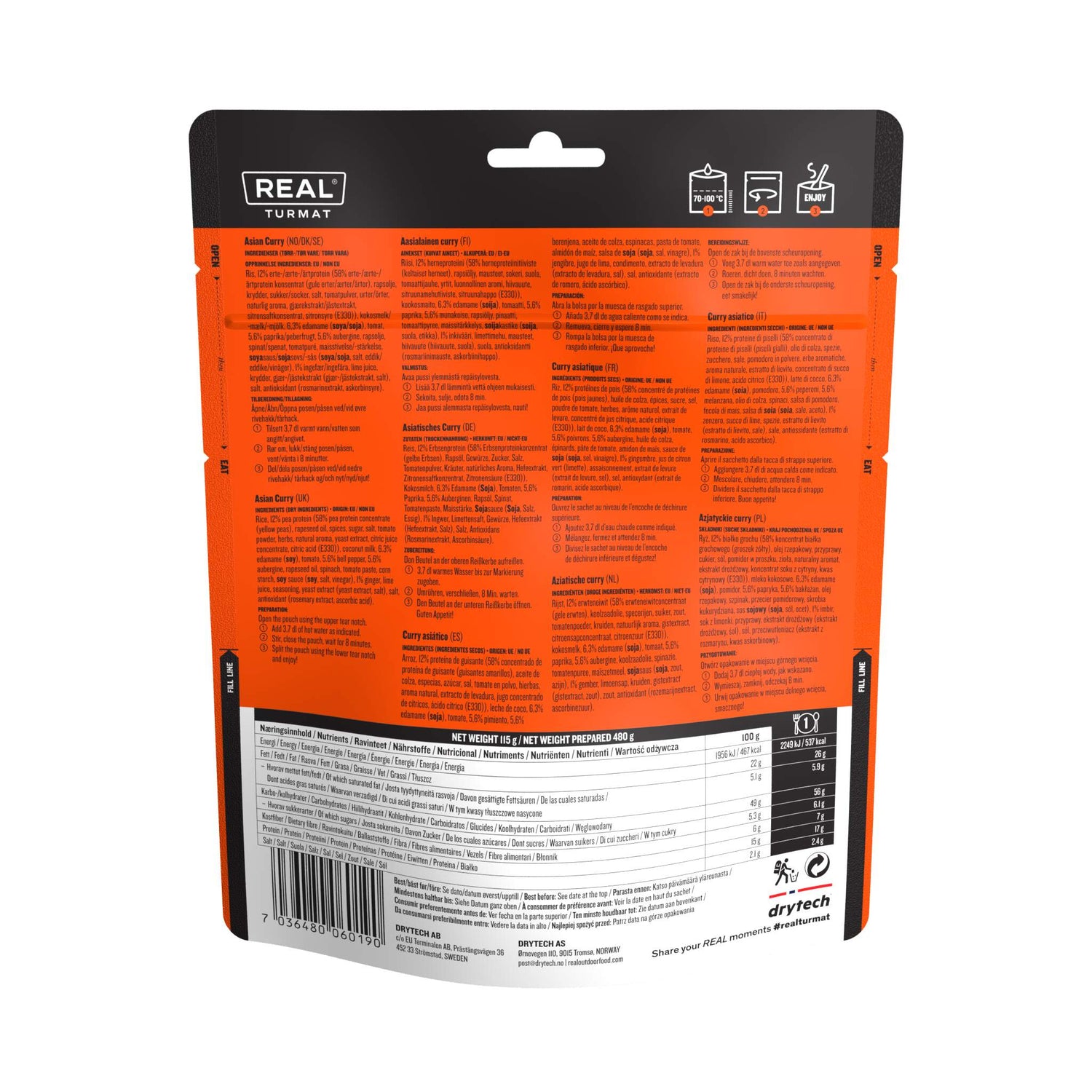 Real Turmat Asian Curry Vegan