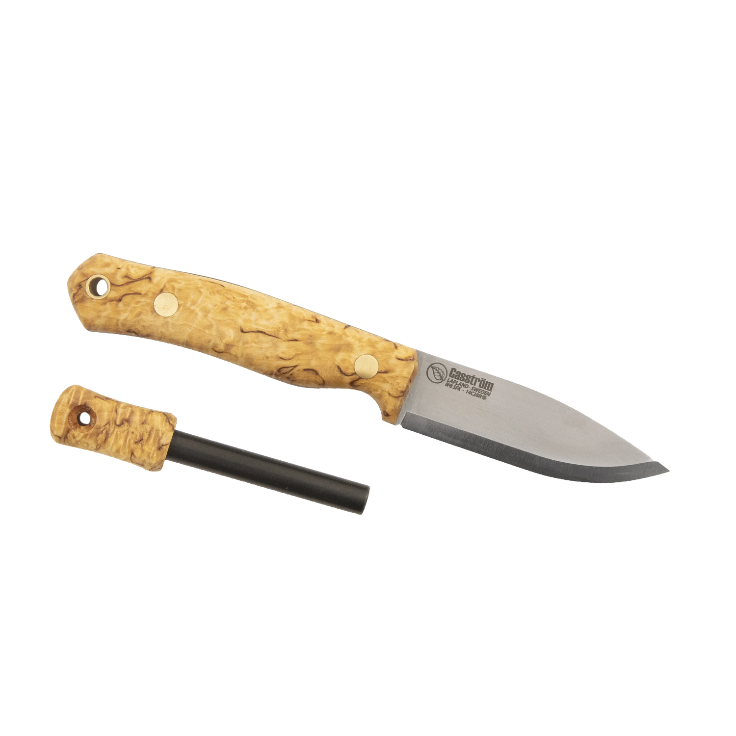 Casström No.8 SFK, Curly birch mit Feuerstahl