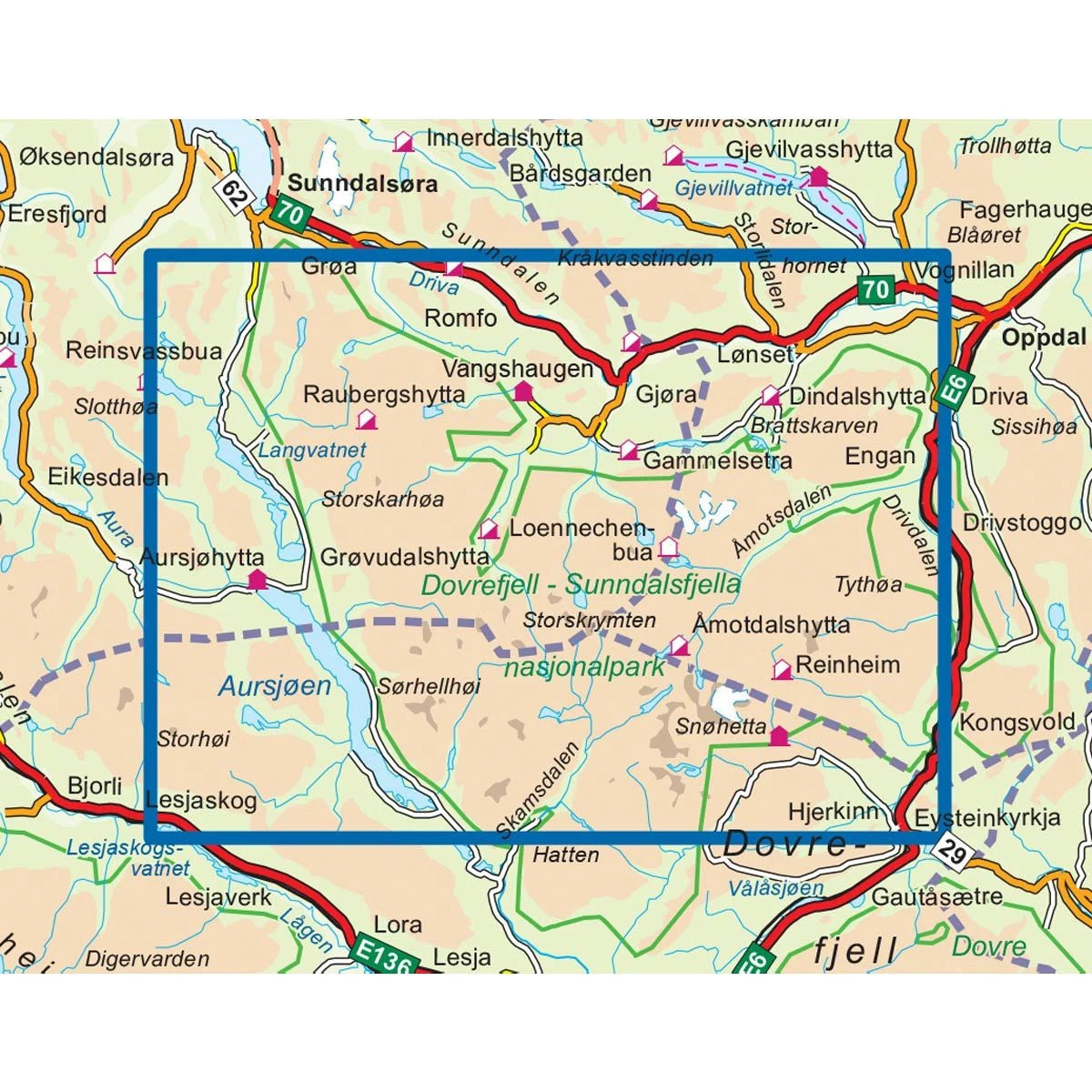 Turkart Dovrefjell West Wanderkarte
