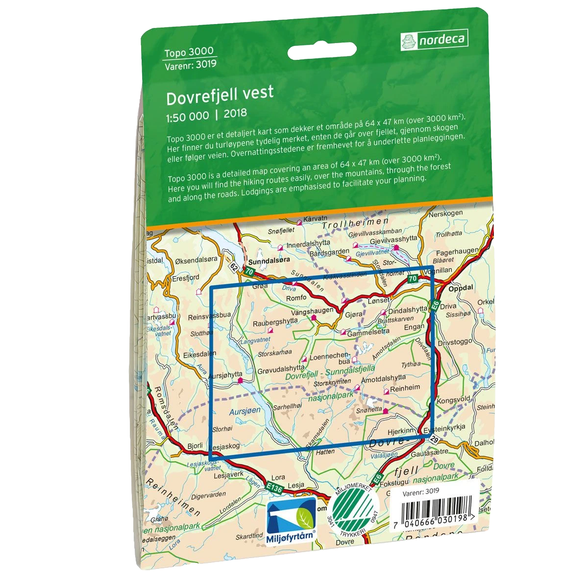 Turkart Dovrefjell West Wanderkarte