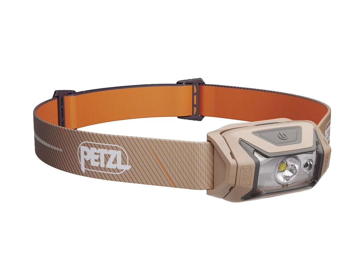 Petzl TIKKA® CORE Braun – Kompakte & aufladbare Stirnlampe mit Rotlicht (450 Lumen)