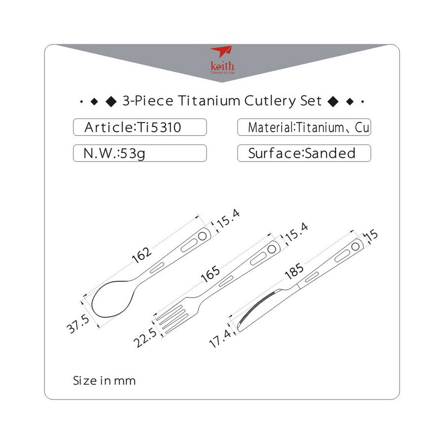 Keith Titanbesteck 3Teilig
