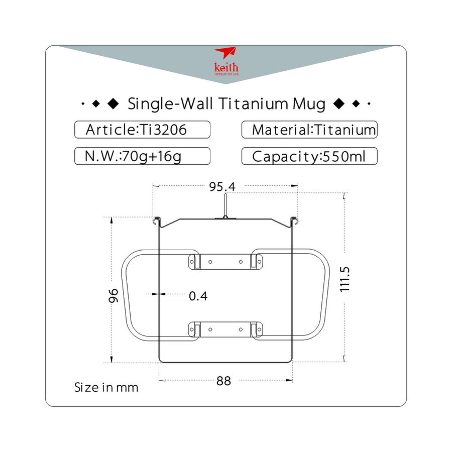 Keith Titantasse mit Deckel 0.55L