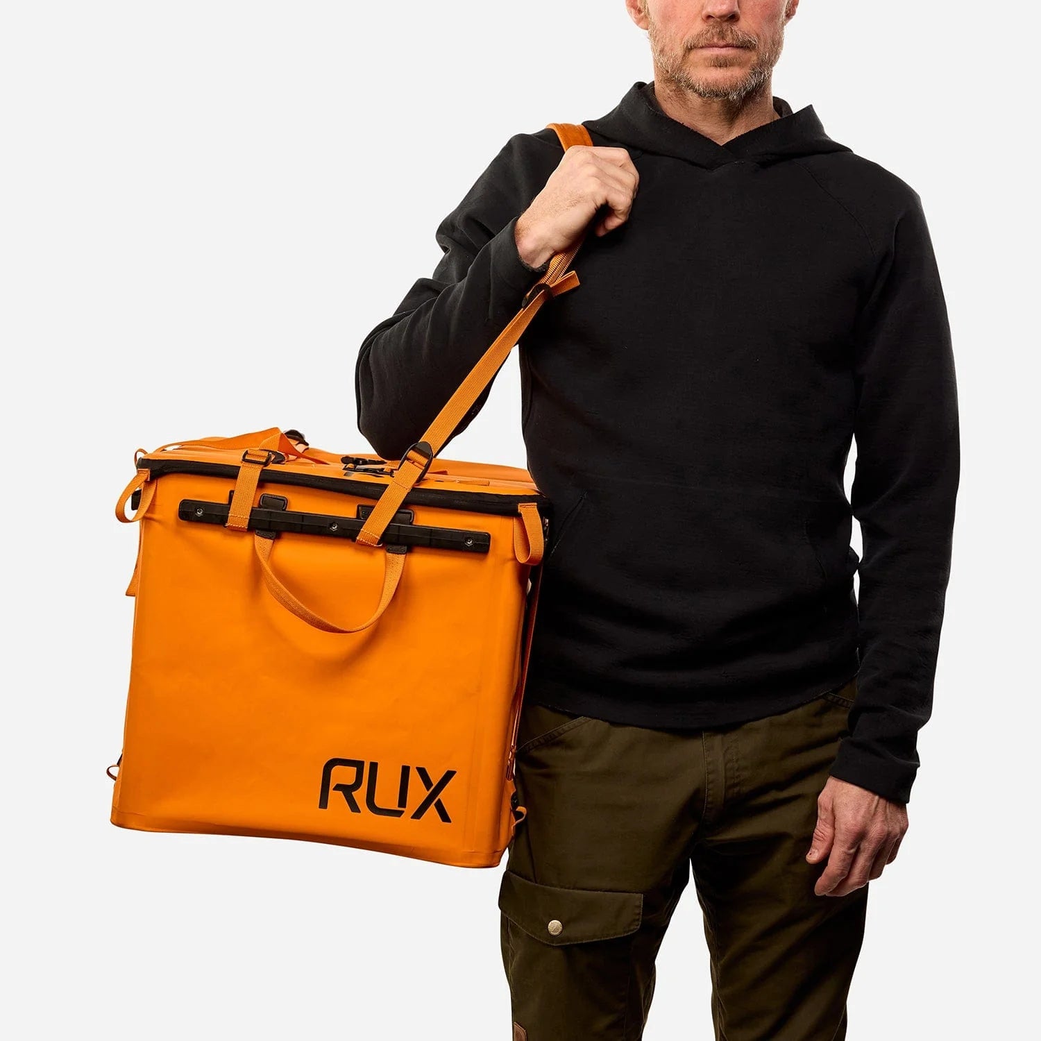 RUX 70L faltbare, wetterfeste 70-Liter-Transportbox (Tri-Fold) Orange