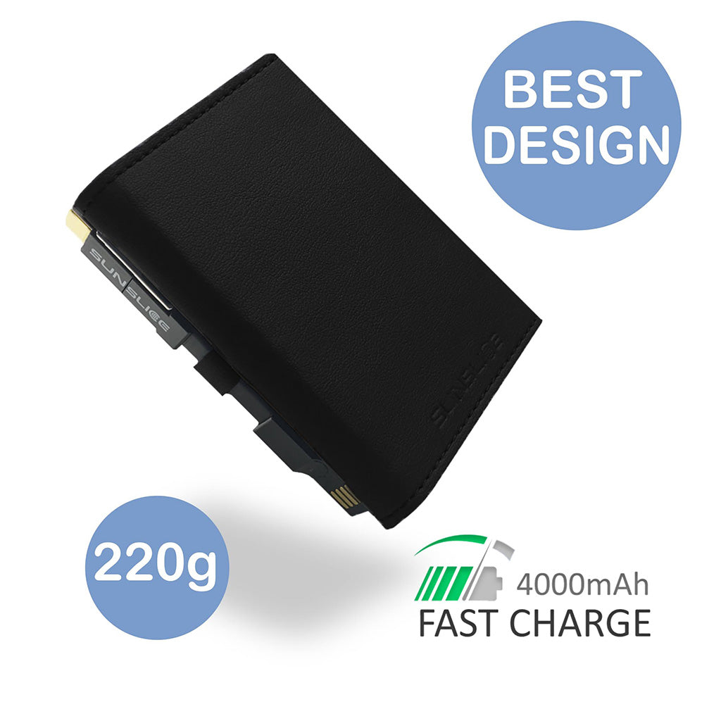 SunSlice PHOTON – Ultrakompakte 4W Solar-Powerbank mit 4.000 mAh Akku Black