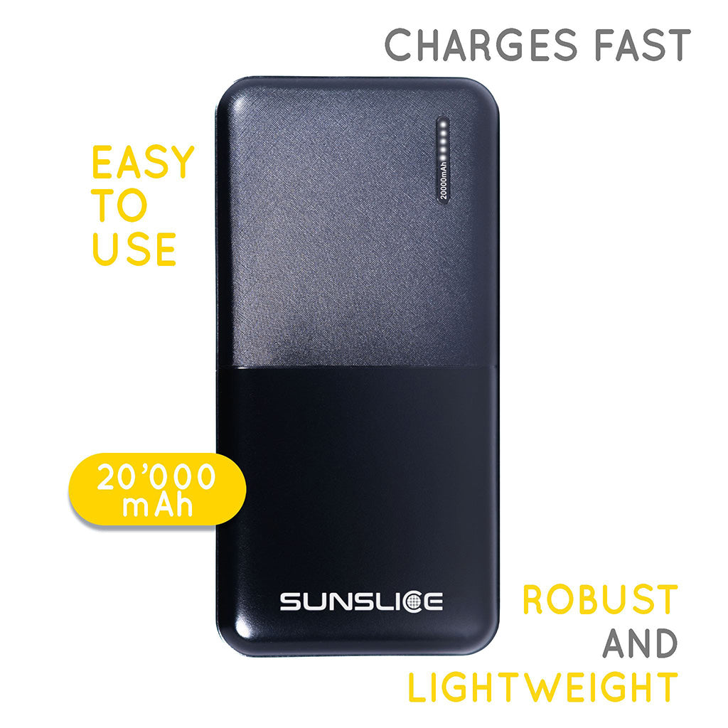 SunSlice Gravity 20 – 20.000 mAh Powerbank für Smartphones, Tablets