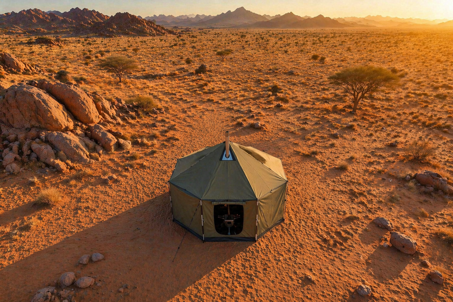 W23© Zelt 004 – Kompakte Jurte aus robustem Baumwollmischgewebe