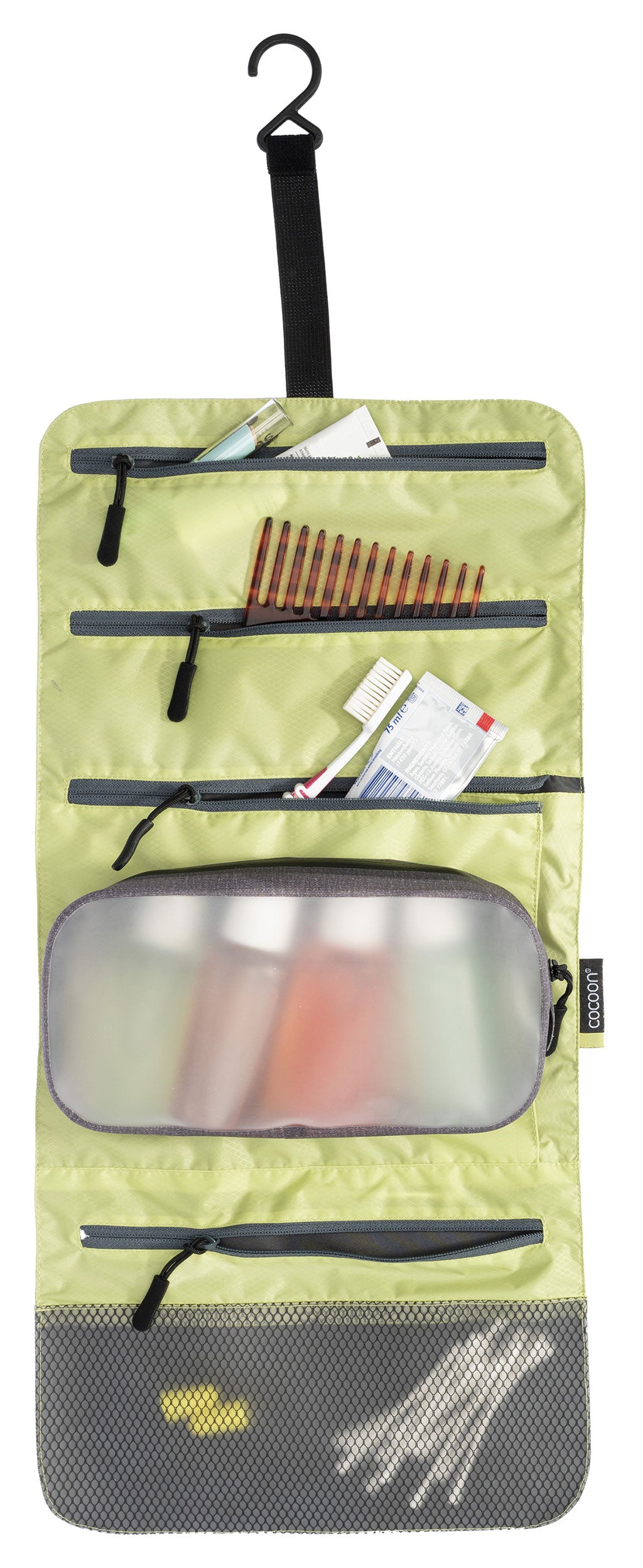 Cocoon Hanging Toiletry Kit Minimalist Light star grey/wild lime