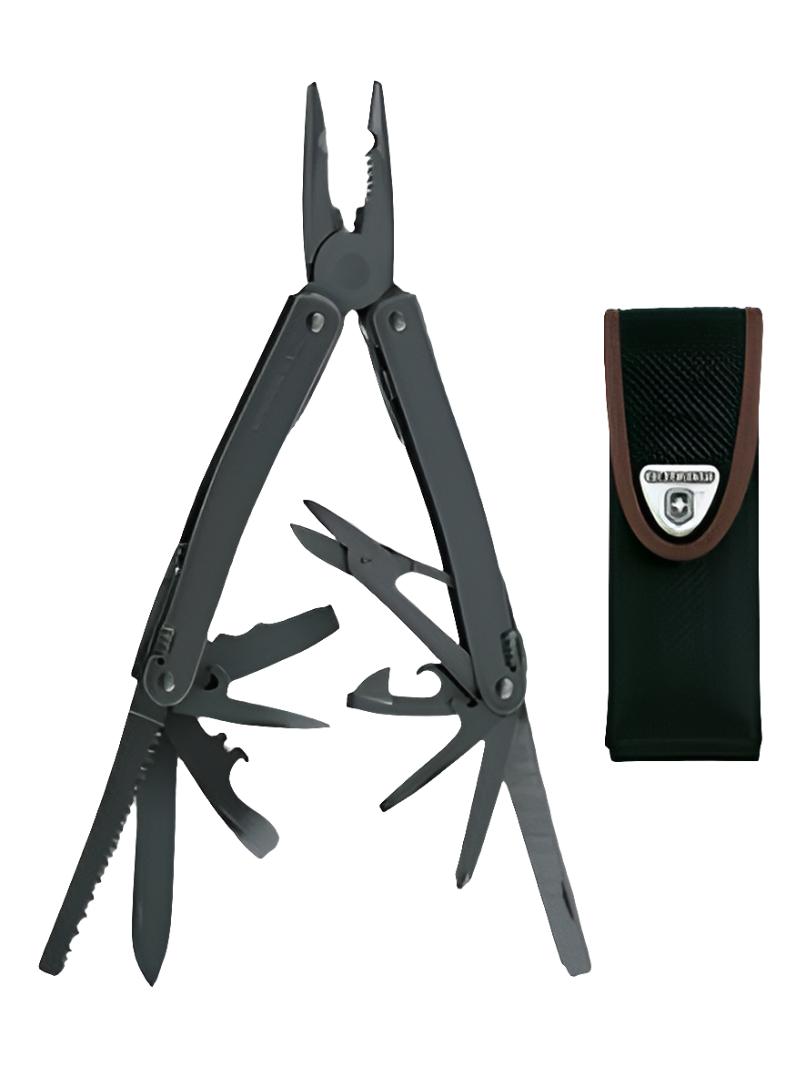 Victorinox Swiss Tool Spirit Black Kompaktes Multi-Tool mit 25 Funktionen