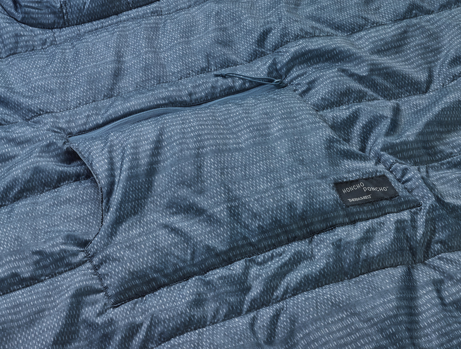 Thermarest Honcho Poncho Blue Woven Print