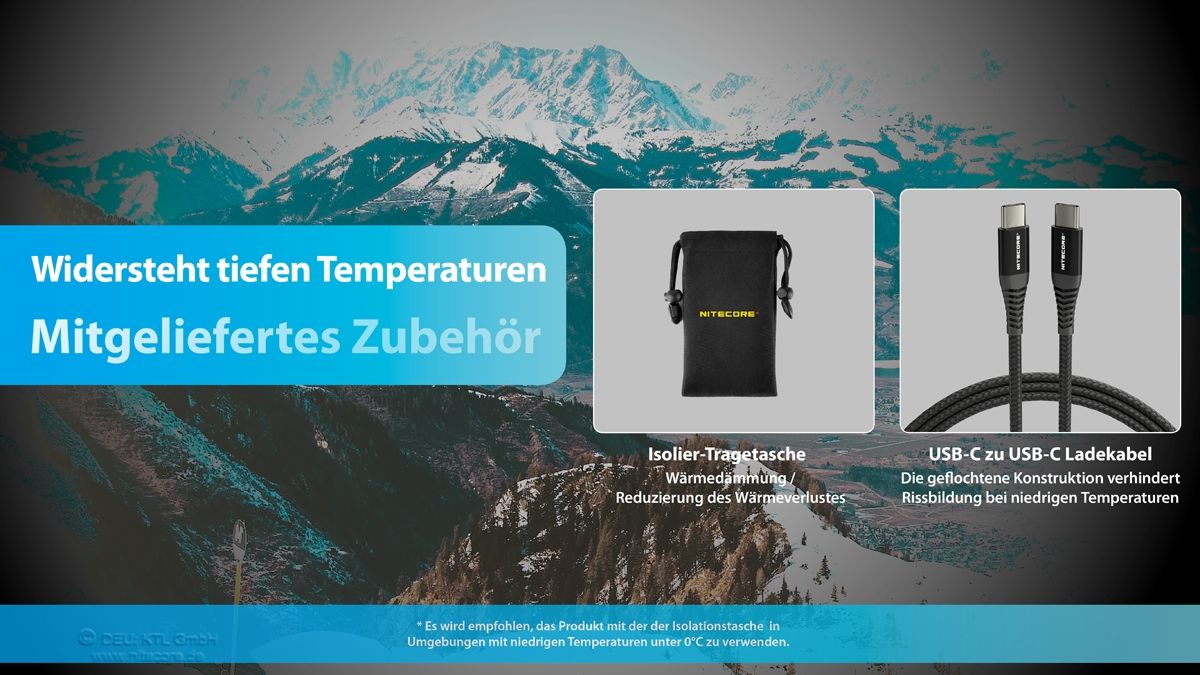 Nitecore Powerbank SUMMIT20000 – 20.000 mAh, kältebeständig bis −40 °C