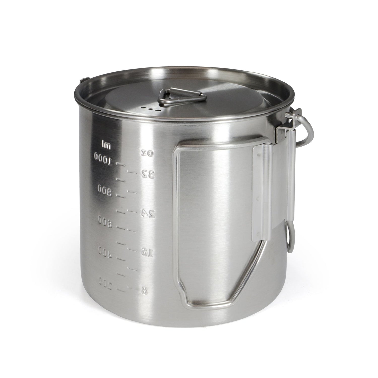 Edelstahl Camping Topf 2 in 1 1.35Liter