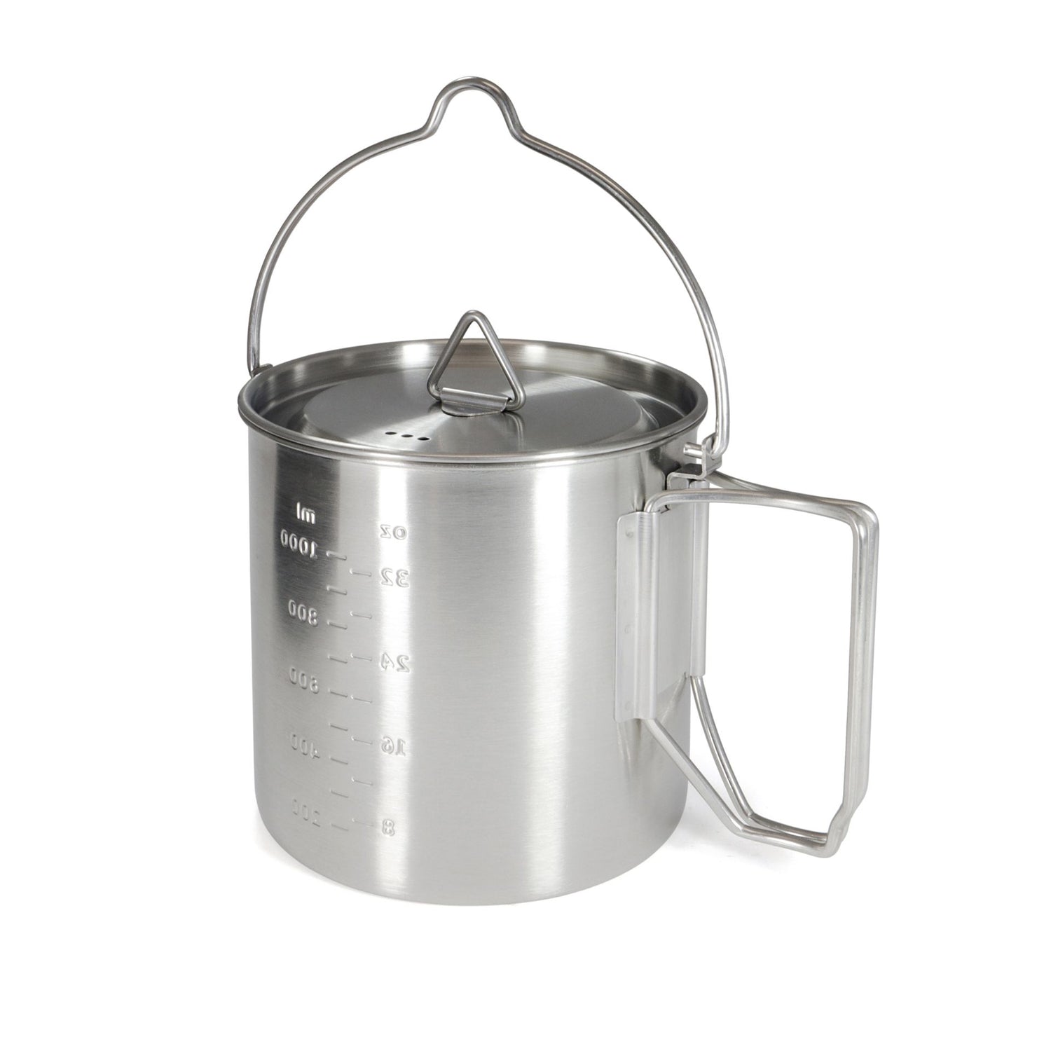 Edelstahl Camping Topf 2 in 1 1.35Liter