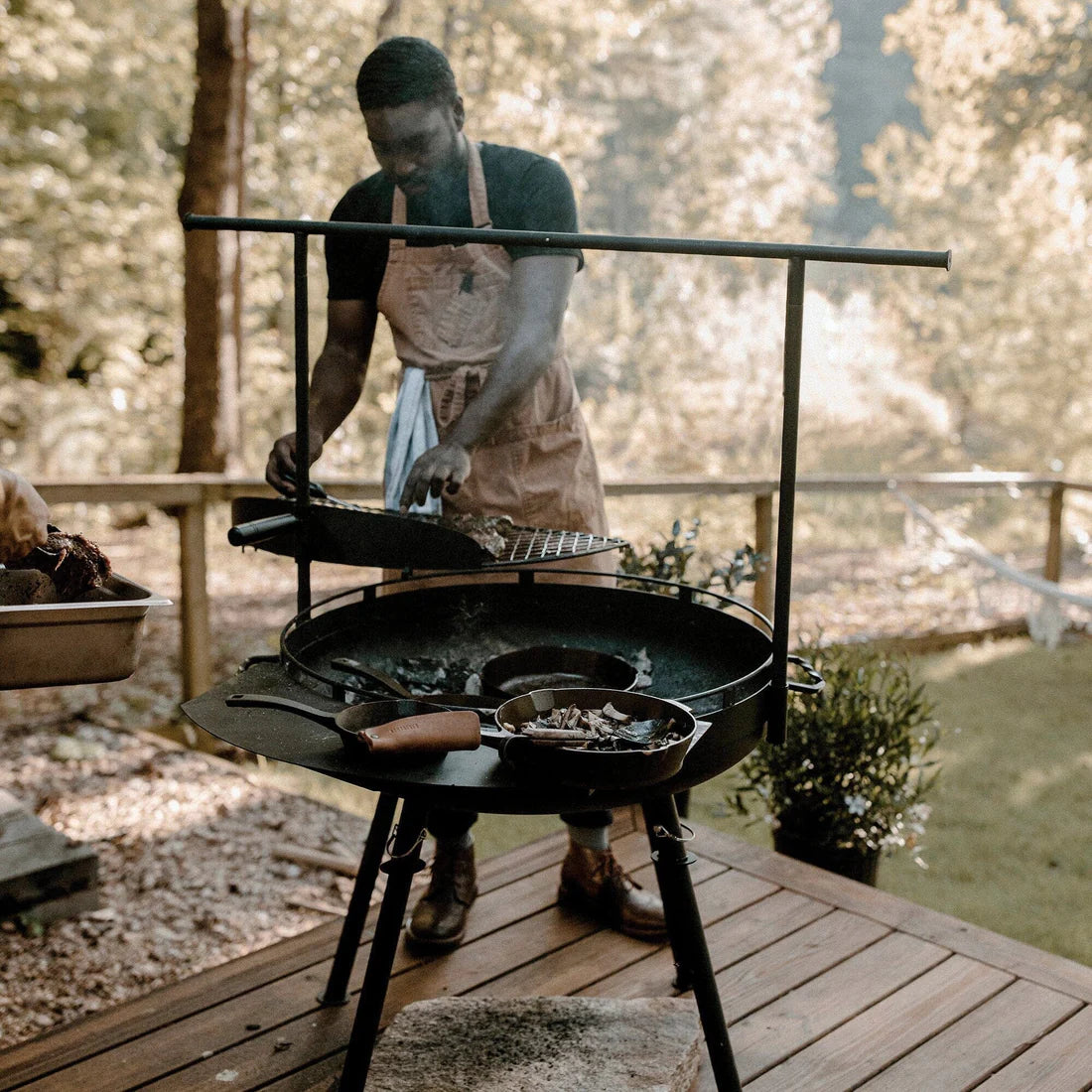 Barebones Cowboy Fire Pit Grill System