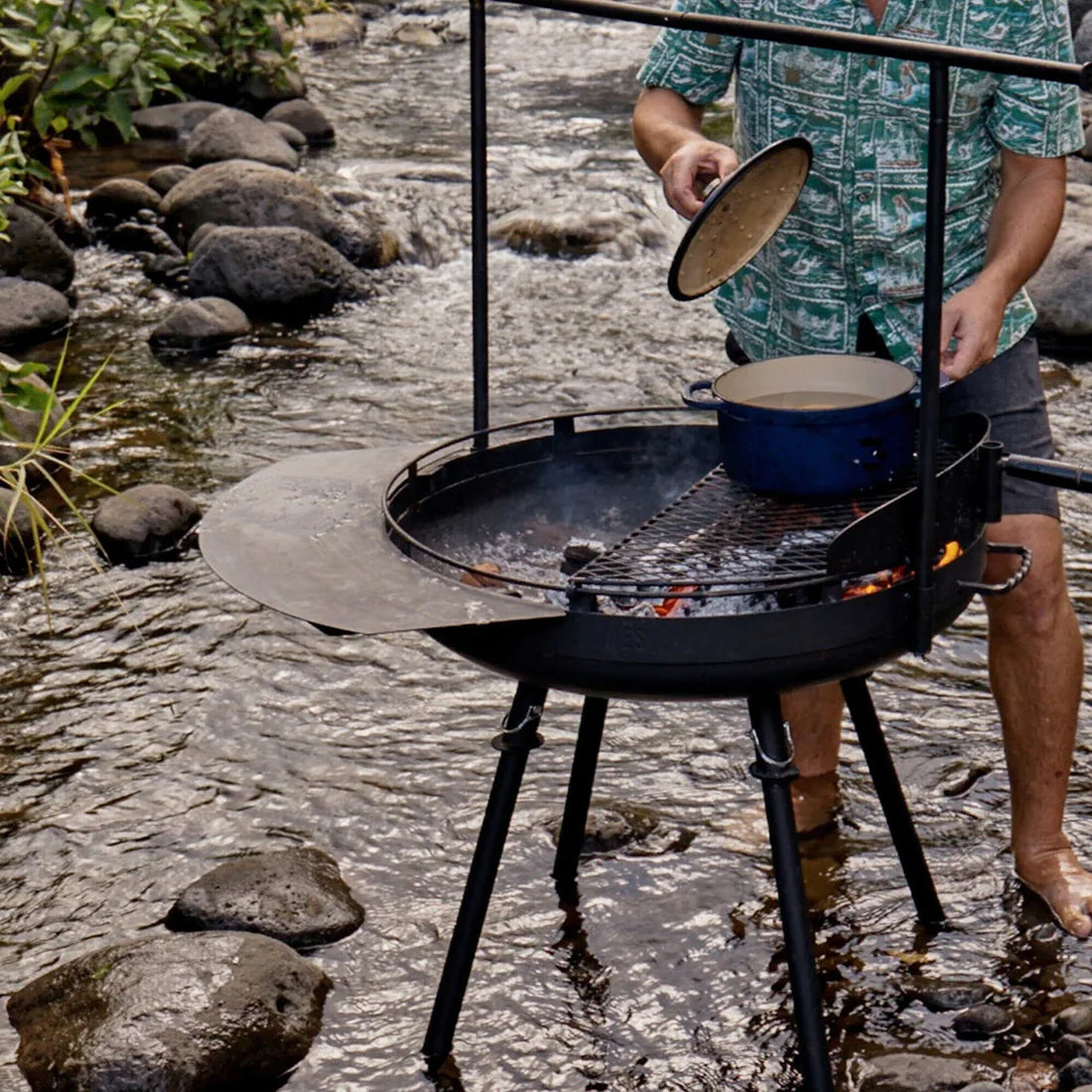 Barebones Cowboy Fire Pit Grill System