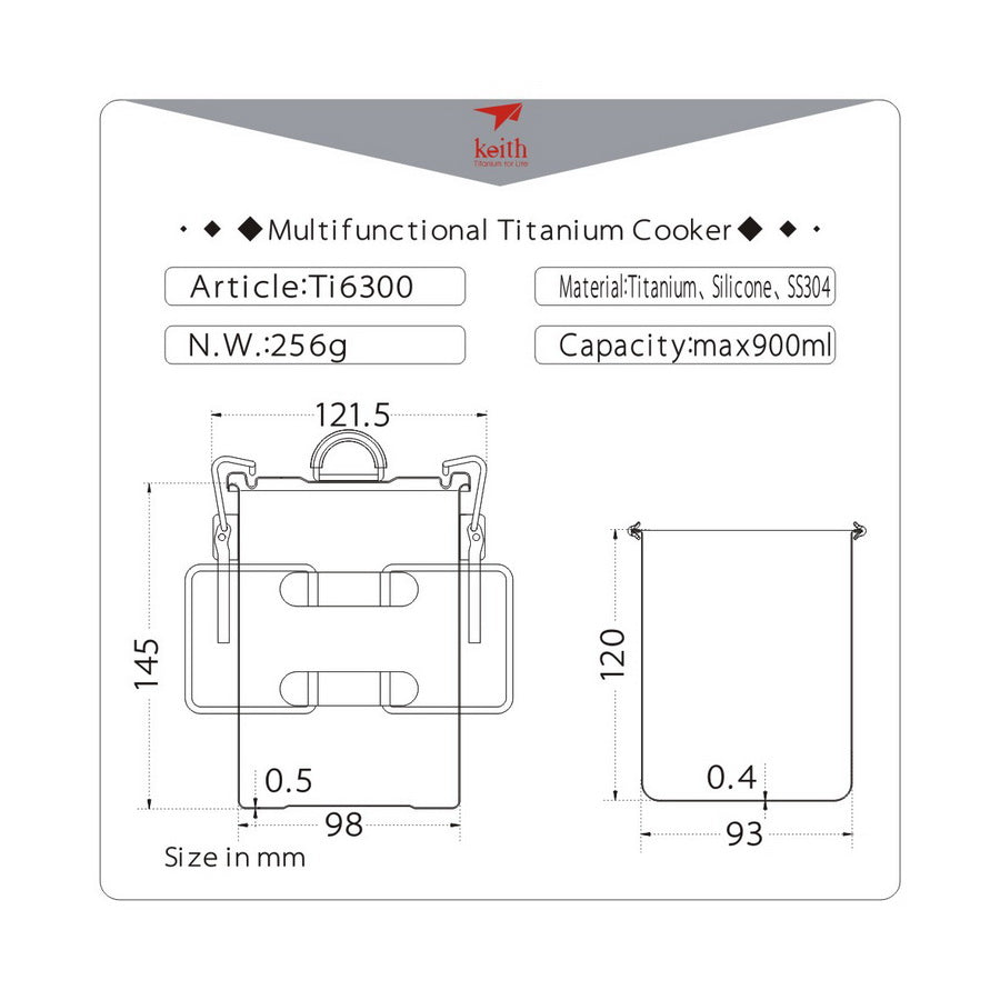 Keith Multifunctional Titanium Cooker