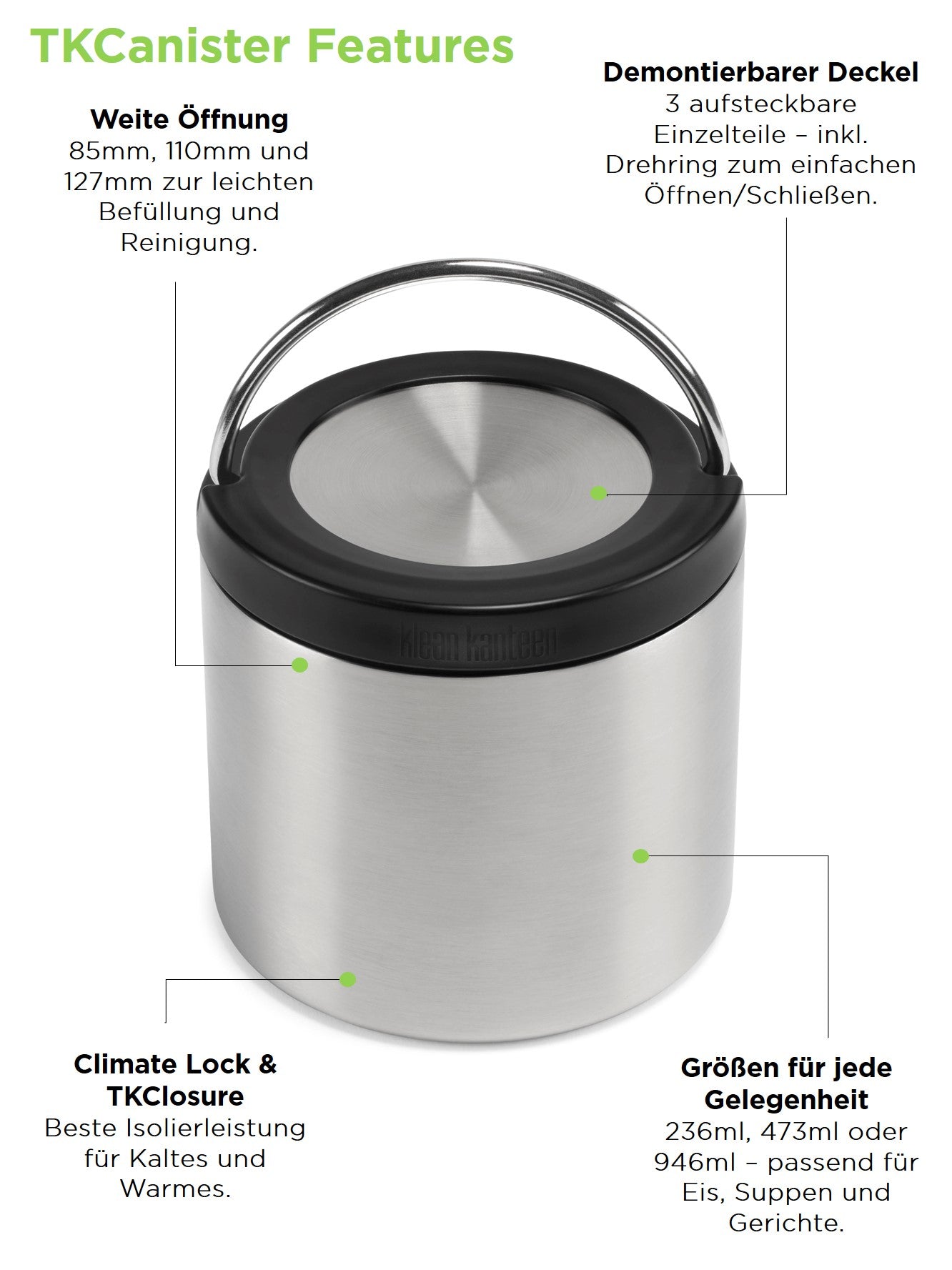 Klean Kanteen Edelstahl Isolierbehälter 946ml