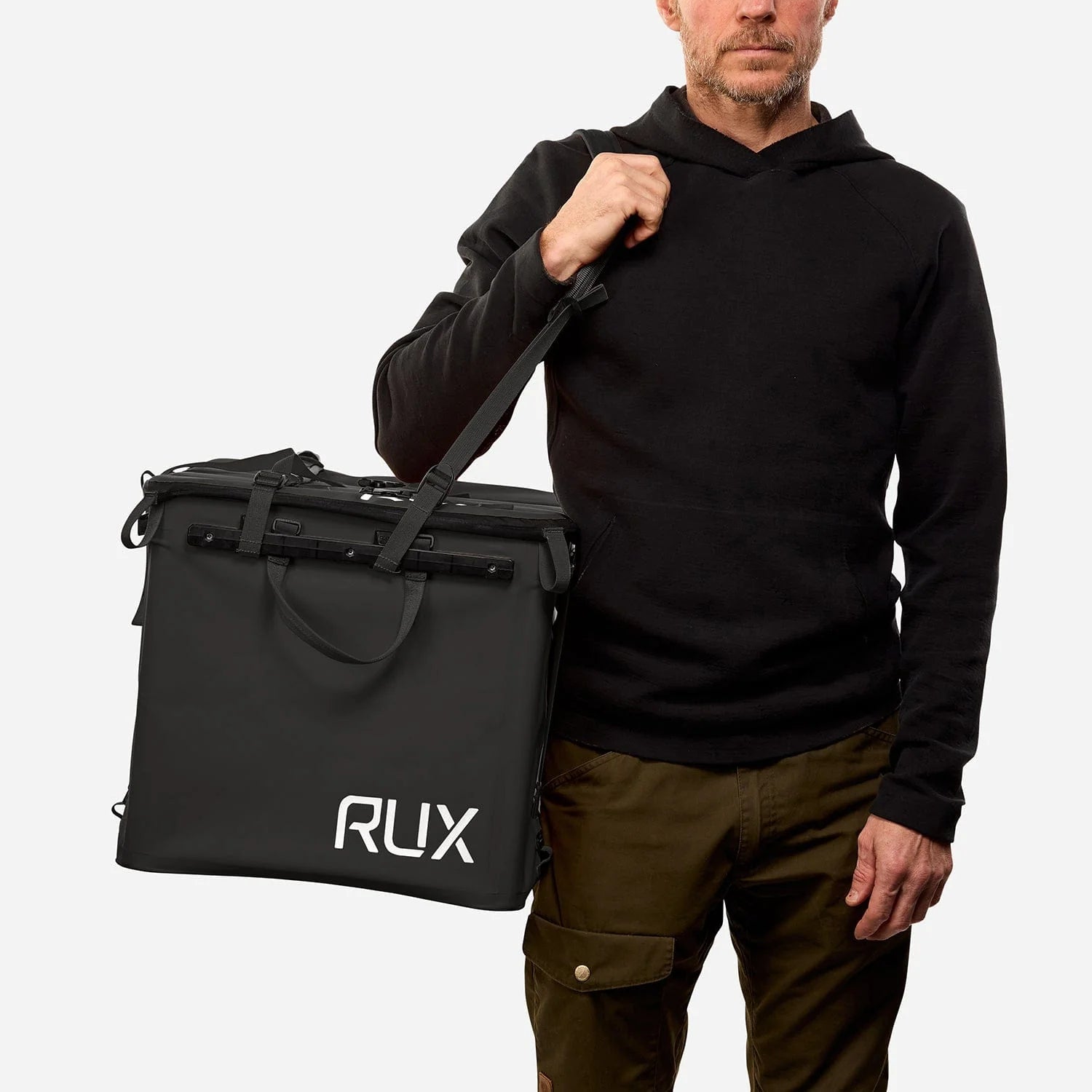RUX 70L faltbare, wetterfeste 70-Liter-Transportbox Black