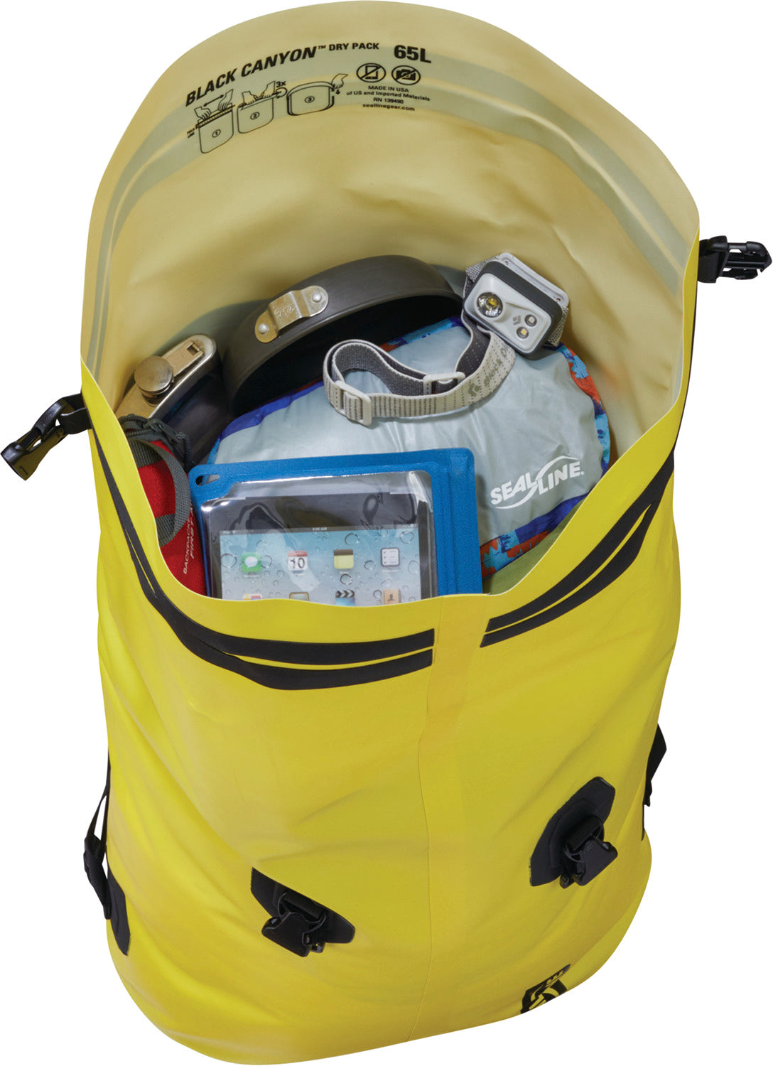 SealLine Black Canyon 65L Yellow